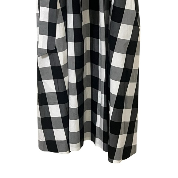 Talbots NWOT zinnia gingham fit & flare poplin midi dress in black white - Picture 11 of 13